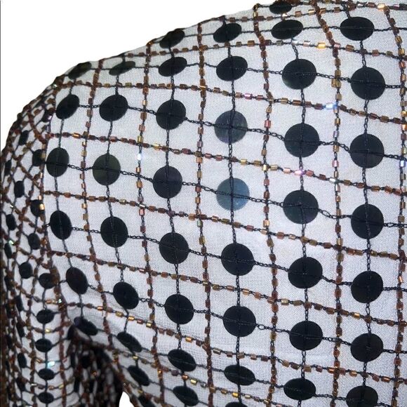 French connection dress sequined sheath three-quarter sleeve Zip back lined - Picture 5 of 9